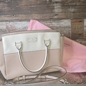 kate spade Cream and Pale Pink Leather Satchel